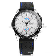 Calendrier sportif, deux yeux, poignet noir, montre, silicone